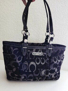 Euc Vintage Coach Gallery Signature Optic Y2k Shoulder Tote Bag Purse